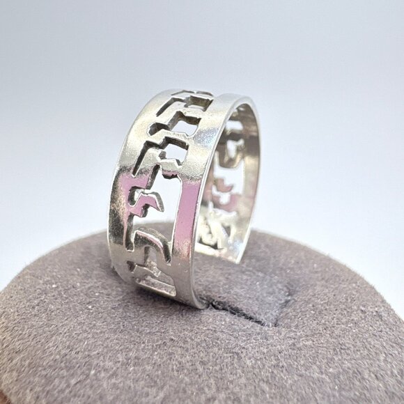 VTG Solid Sterling Silver 925 Hebrew Scripture Inscribed Band Ring Size 10 - Picture 2 of 8